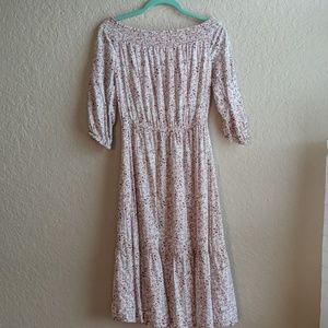 Pink white floral off shoulder dress(old navy)